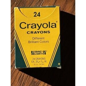 Vtg New 1980s Crayola Crayons 24 Pack Retired Colors‎ Full Box Binney & Smith